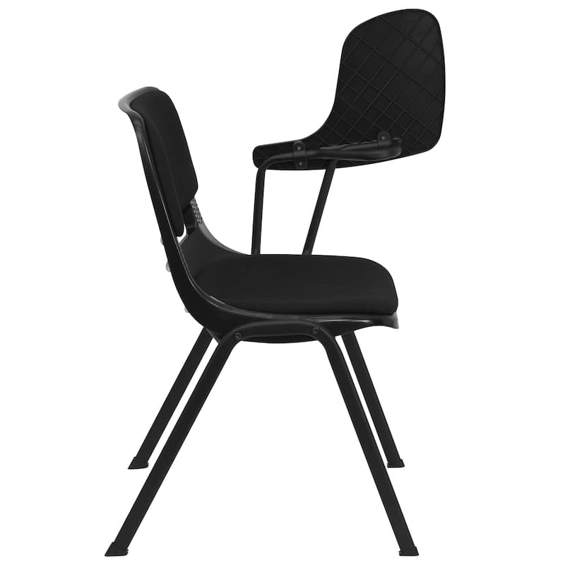 5 Pack Padded Ergonomic Shell Chair with Left Handed Flip-Up Tablet Arm