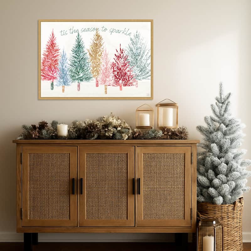 Holiday Sparkle I by Dina June Framed Canvas Wall Art Print - Sylvie Bright Gold