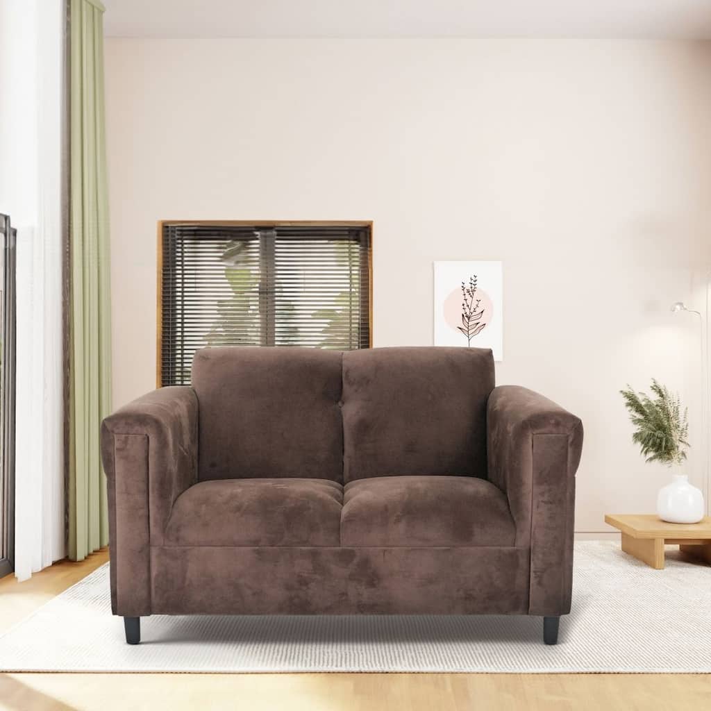 Coast to Coast Sofas Mid Century Modern Loveseat Sofa Solid Wood Frame Upholstered