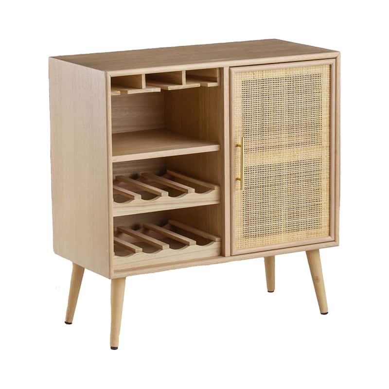 Wine Rack Single Door Cabinet - 30.75" - Beige