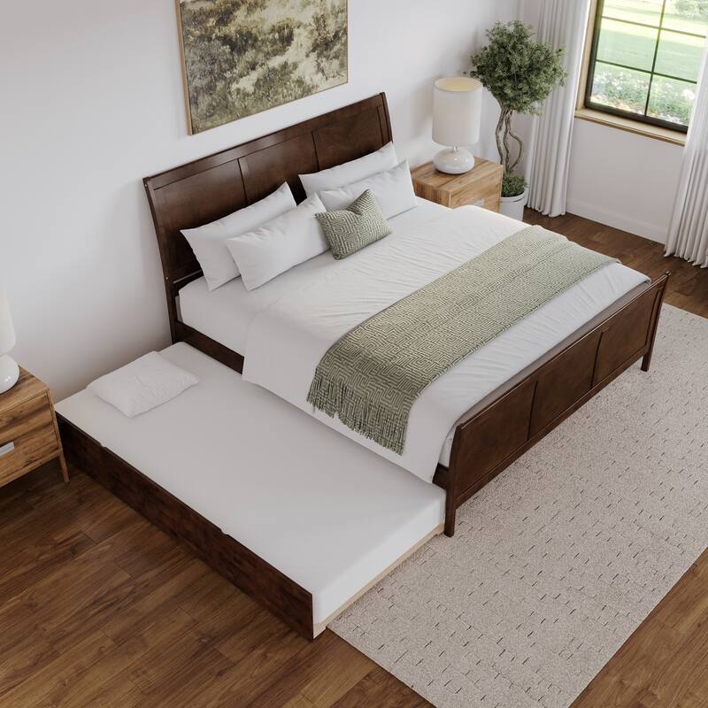 Portland Solid Wood Platform Bed with Matching Footboard and Trundle