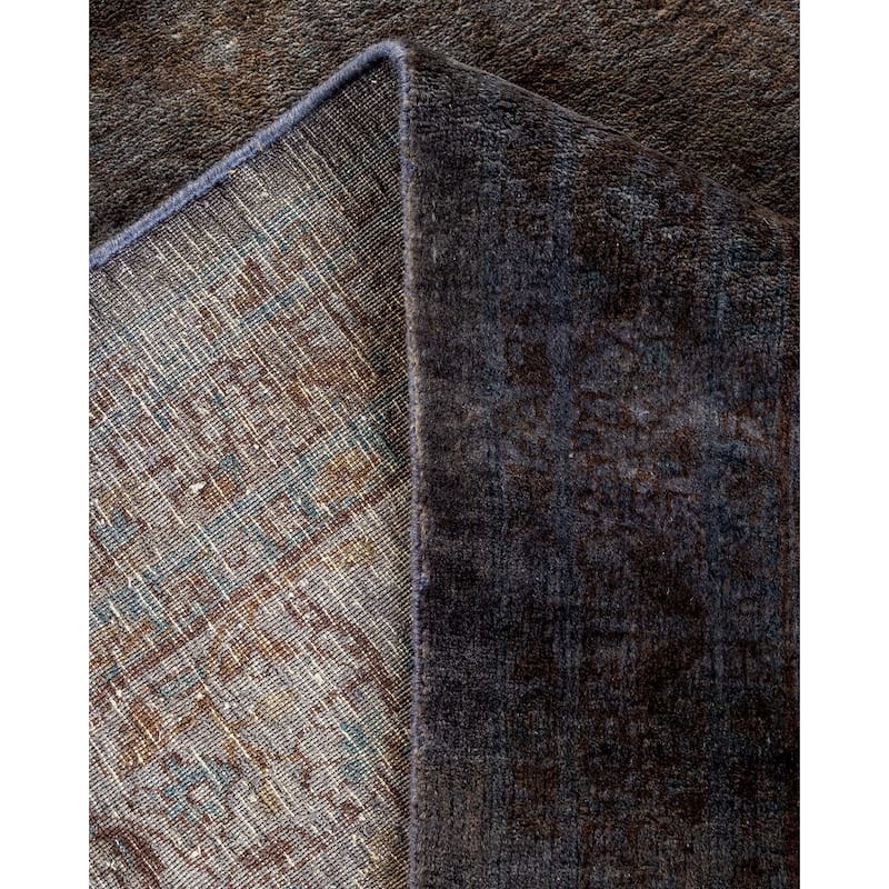 Overton Hand Knotted Wool Vintage Inspired Modern Contemporary Overdyed Gray Area Rug - 8' 2" x 10' 5"