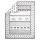 preview thumbnail 3 of 2, The Peanutshell Elephant Walk Grey/White 3 Piece Baby Crib Bedding Set