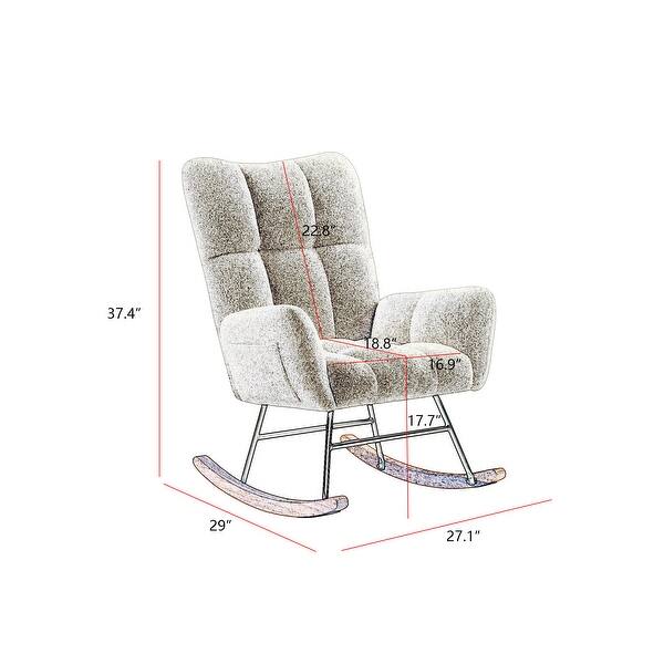 Teddy Fabric Rocking Chair for Living Room - Bed Bath & Beyond - 40201389