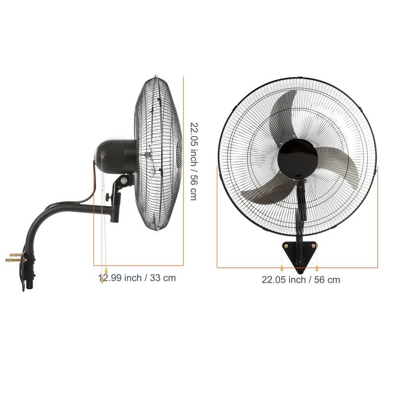 Wall Mount Fan, 2 PCS 20 inch Oscillating, 3-speed High Velocity Max, 4000 CFM Industrial Wall Fan, Commercial, Residential