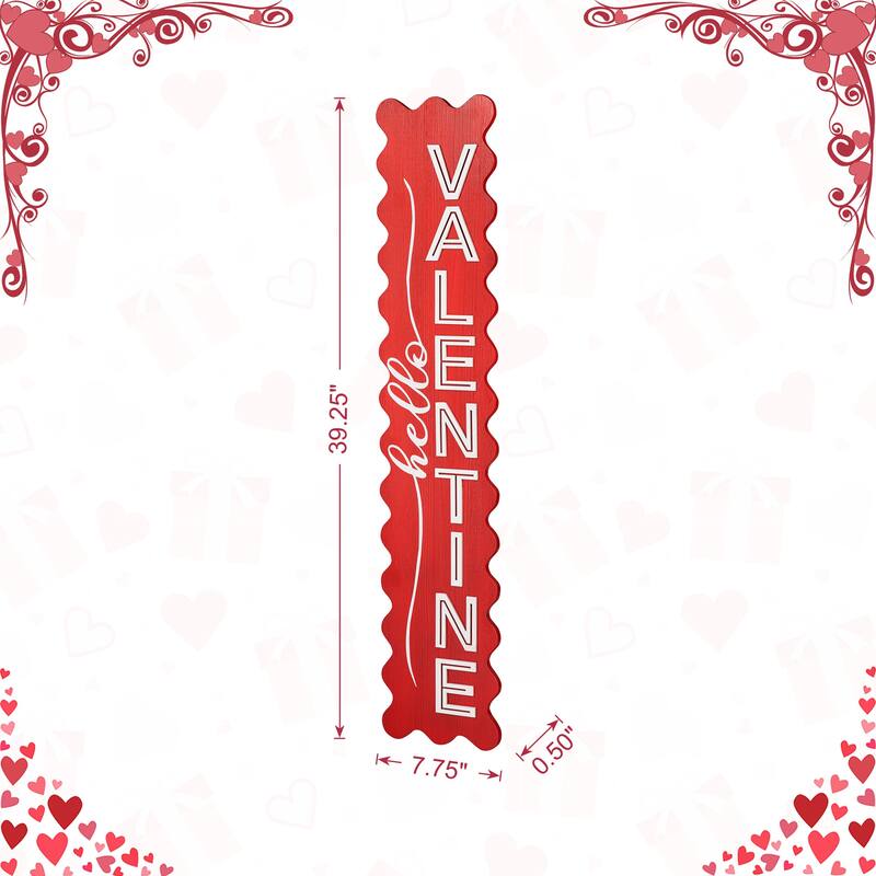 Glitzhome Wooden Happy Valentine's Day Porch Sign Decor