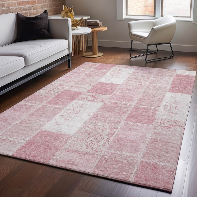 Premium Washable Super Soft Vintage Boho Mayfield Rug - Pink - 9' x 12' - Rectangle