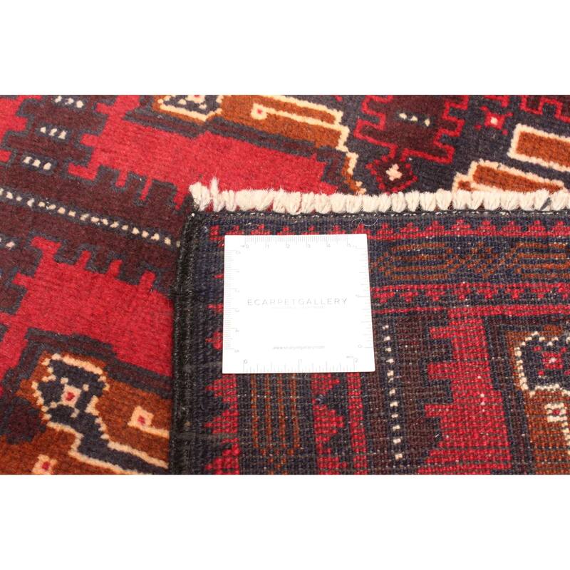 ECARPETGALLERY Hand-knotted Teimani Red Wool Rug - 4'6" x 6'0"