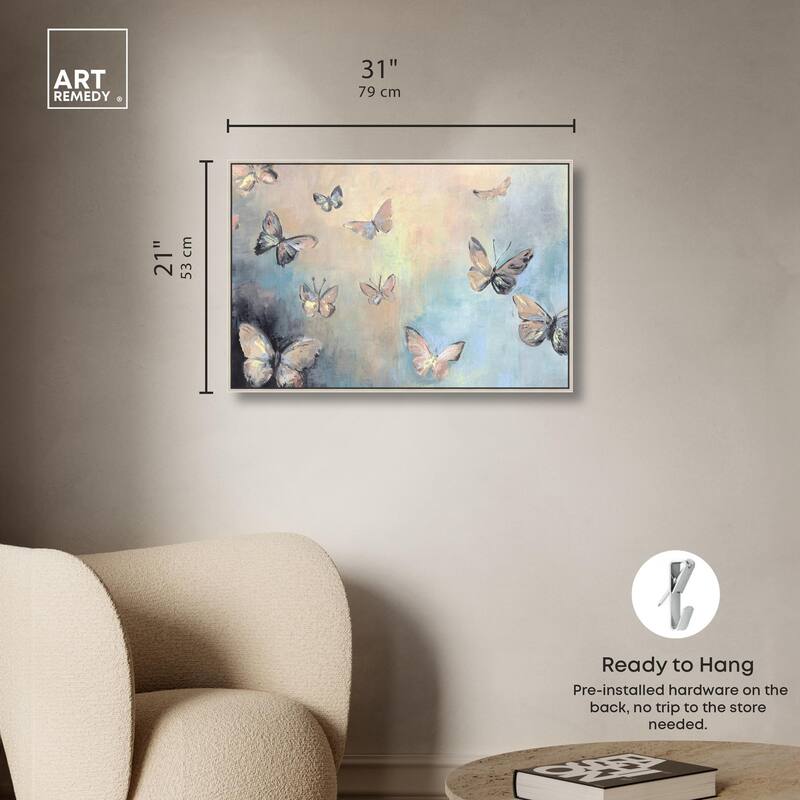 Textured Butterflies I Canvas by Art Remedy