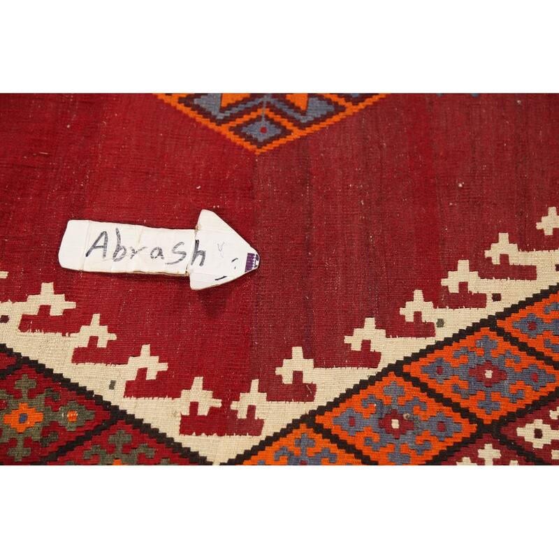 Kilim Qashqai Persian Vintage Rug Hand-Knotted Bedroom Wool Carpet - 5'6"x 9'8"
