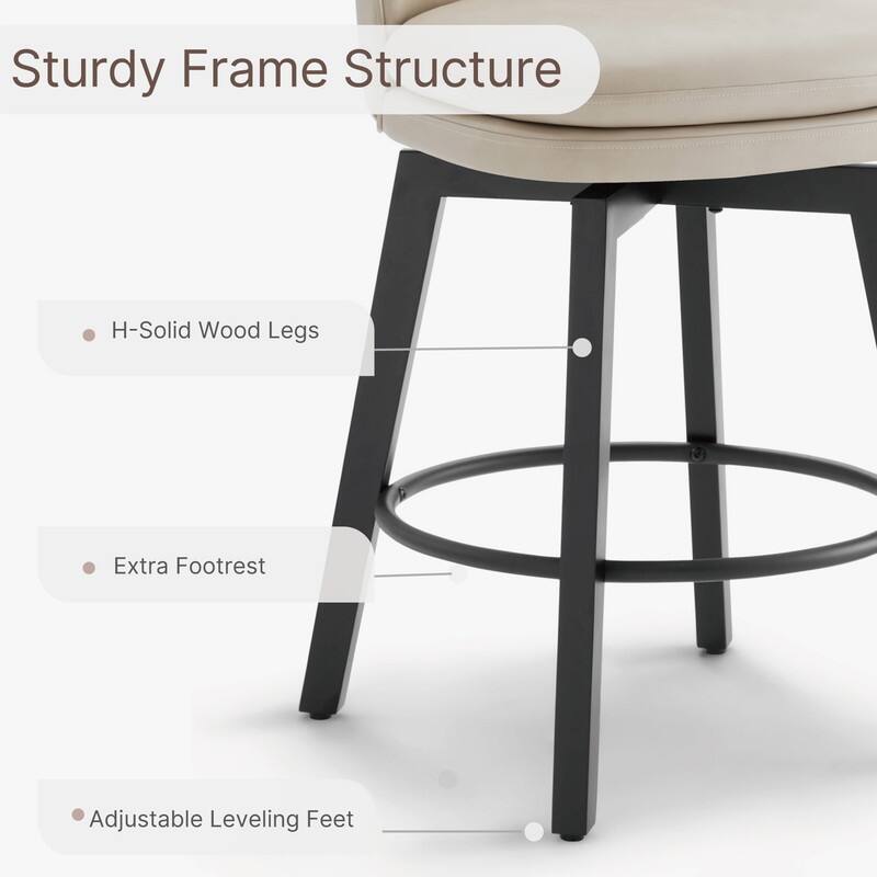 Spruce & Spring Madison Upholstered Swivel Counter Height Bar Stools