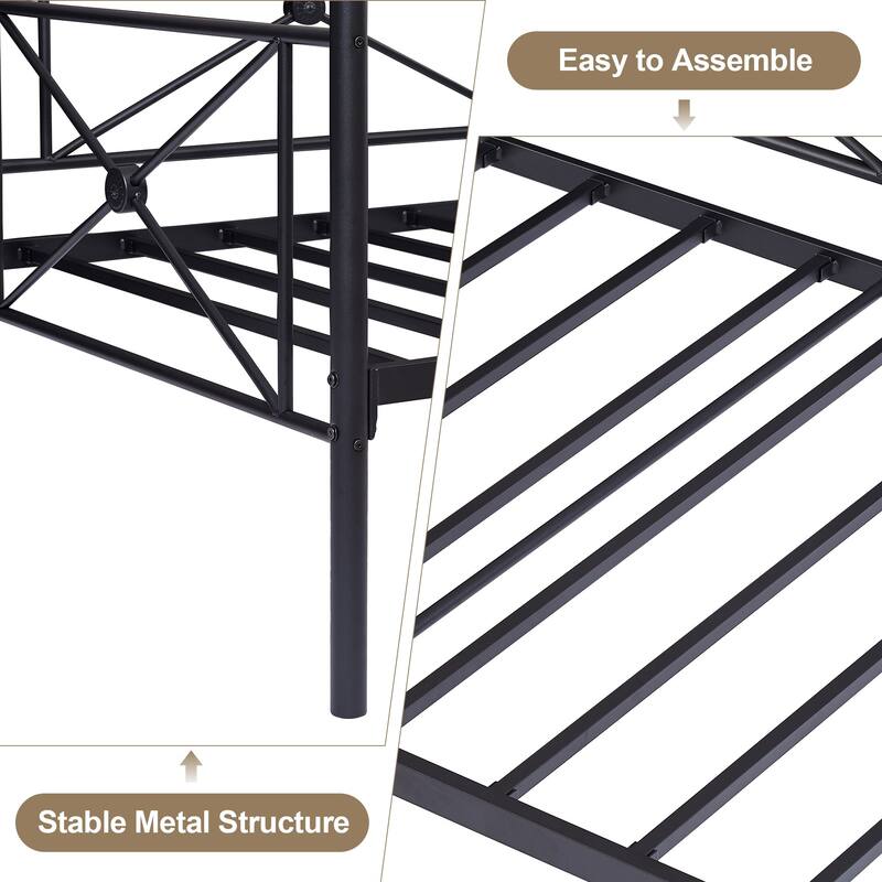 Javlergo Metal Daybed Frame Twin Size Sofa Bed with Steel Slats for Living Room Guest Room