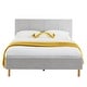 preview thumbnail 15 of 29, Upholstered Platform Bed Frame, Soft Headboard, Wood Support, Grey or White