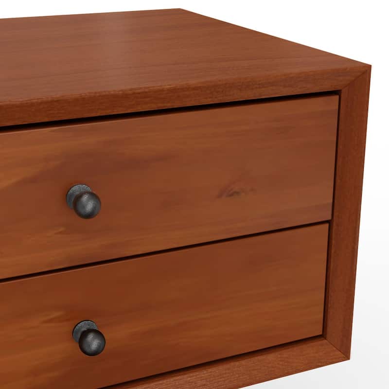 Flynn Small 2-Drawer Mahogany Nightstand with Legs