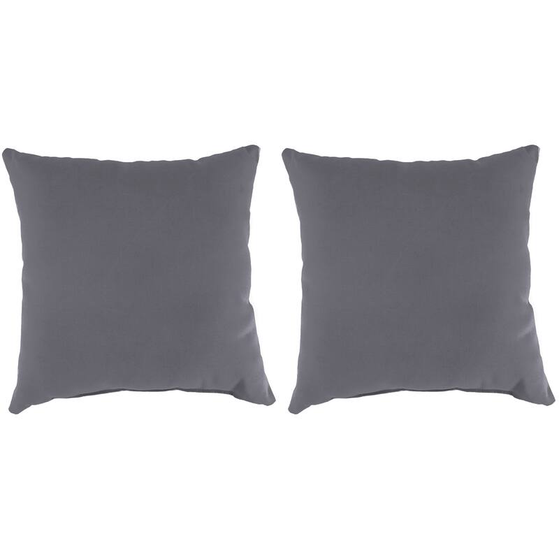 Sunbrella 18" x 18" Outdoor Throw Pillow - Set of 2 - 18'' L x 18'' W x 4'' H - Canvas Charcoal