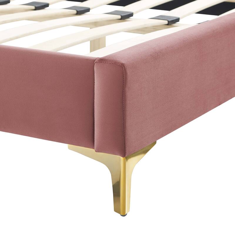 Gwyneth Tufted Performance Velvet Full Platform Bed
