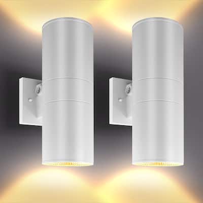 Luxrite Dusk to Dawn LED Outdoor Wall Light 12" 3CCT Wall Sconce 18/24/30W Dimmable IP65 ETL 2-Pack