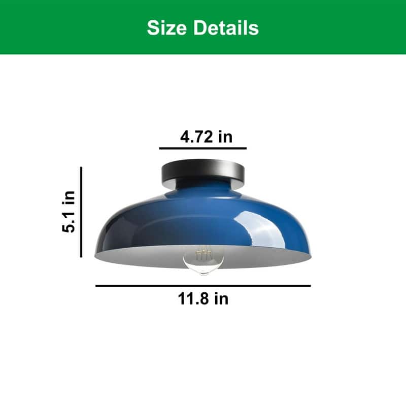 12 Inch light fixtures kitchen blue bulb lights metal ceiling light