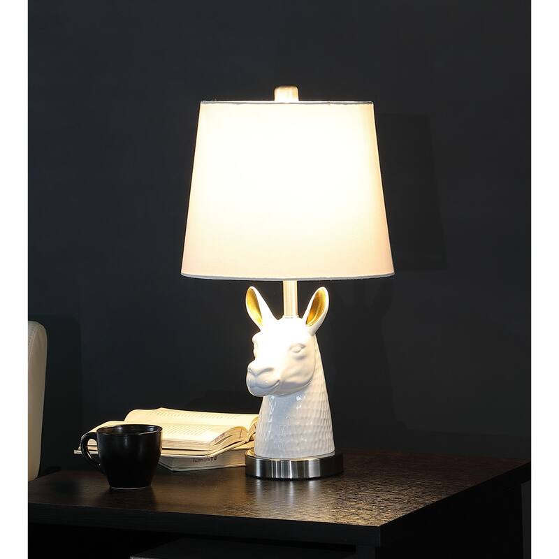 21 Inch Bedside Table Lamp with White Empire Shade for Bedroom - 11" x 11" x 20.50"