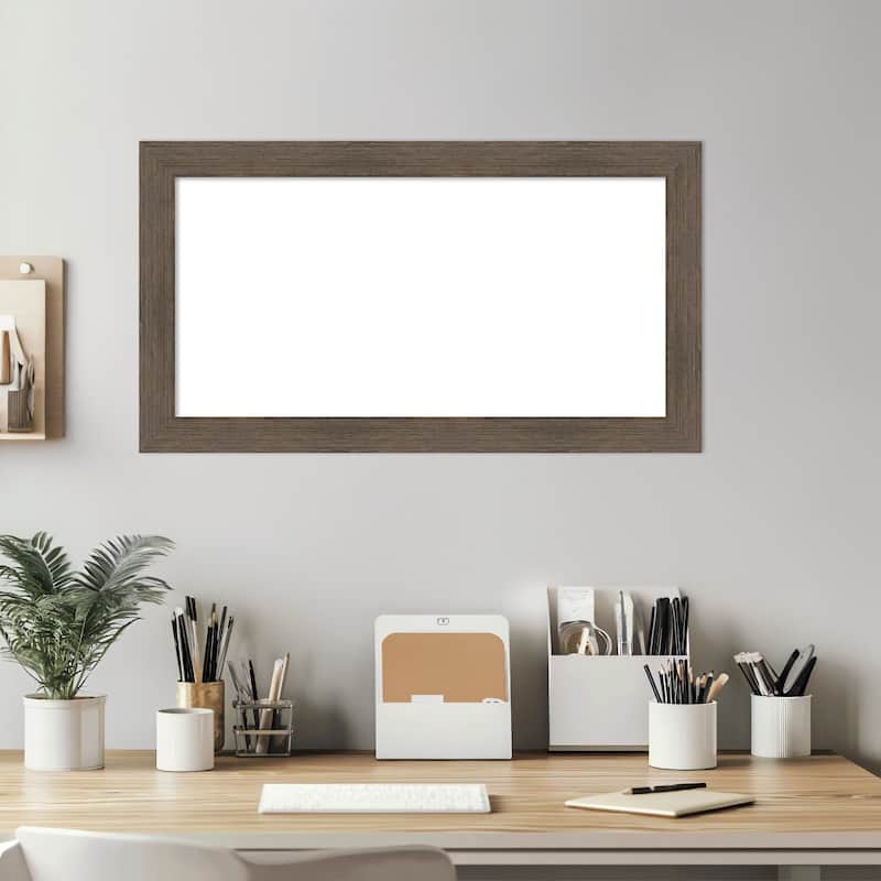 Amanti Art Hardwood Chocolate Narrow Framed Dry Erase Magnetic Board
