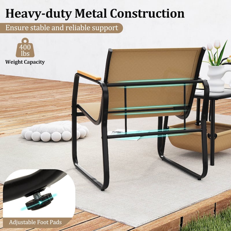 Costway 3 PCS Patio Furniture Set with Breathable Mesh Fabric and - See Details