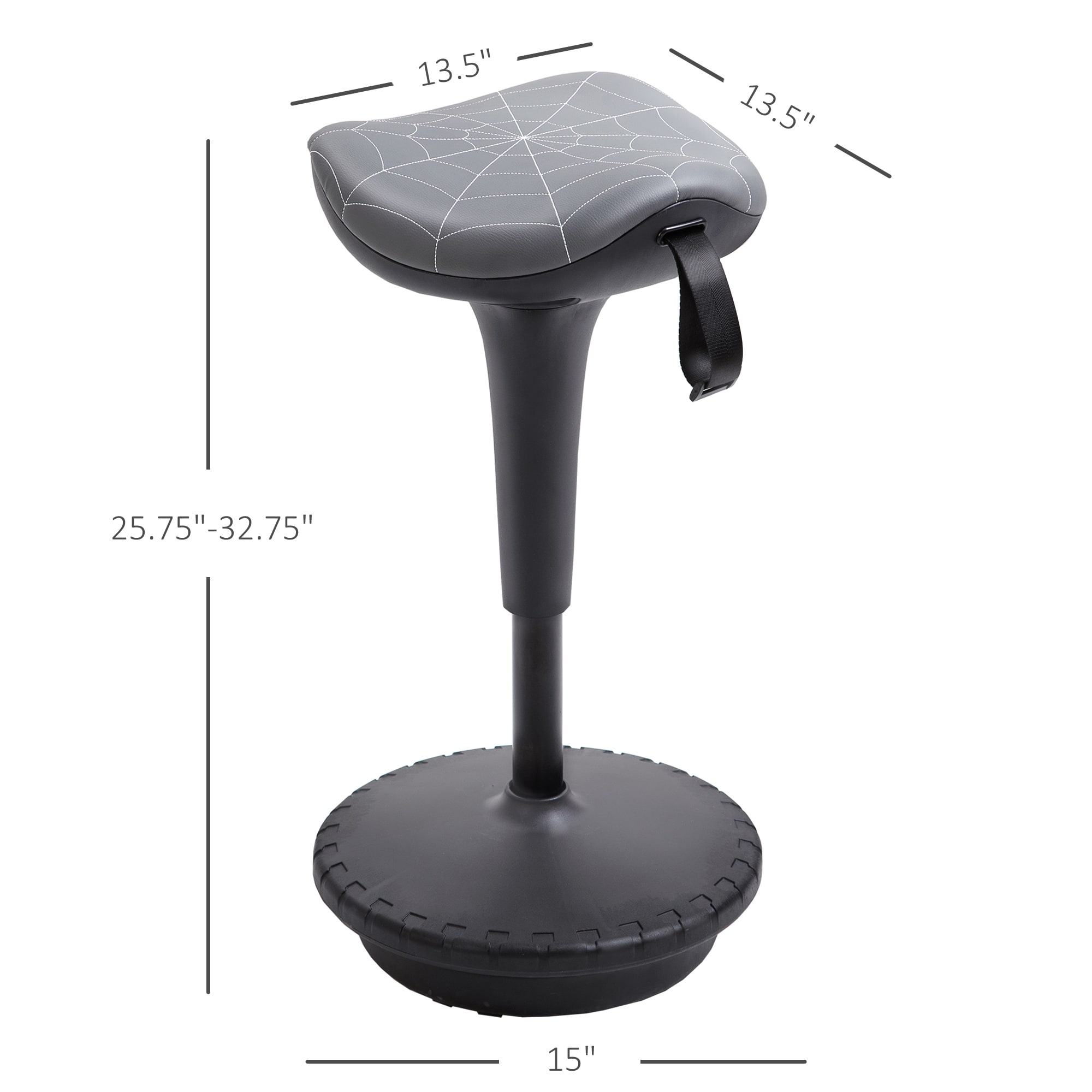 Vinsetto Lift Wobble Stool Standing Desk Chair 360 Swivel Tilting With Adjustable Height And Saddle Seat Grey Overstock 31978299