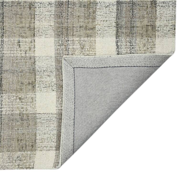 HomeRoots Plaid Transitional Rectangle Area Rug - 36.00 in. x 24.00 in. x 0.45 in.
