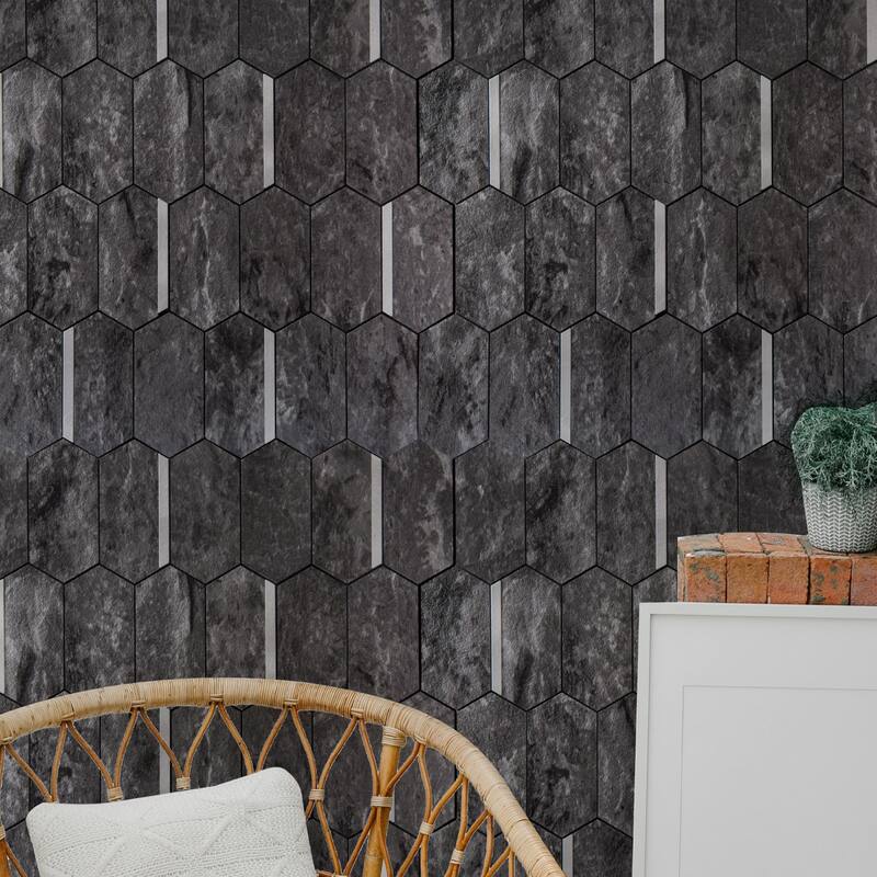 Art3d 10-Sheet Hexagon Tile Peel and Stick Backsplash,12.5X12in
