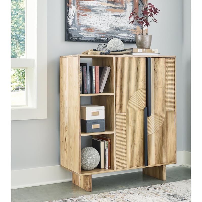 Signature Design by Ashley Kierwell Natural Accent Cabinet - 39.5" W x 16.75" D x 45.63" H