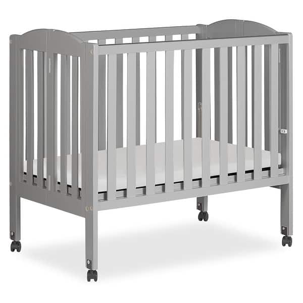 slide 2 of 5, Dream On Me 2 in 1 Folding Portable Crib - Cool Grey Cool Grey