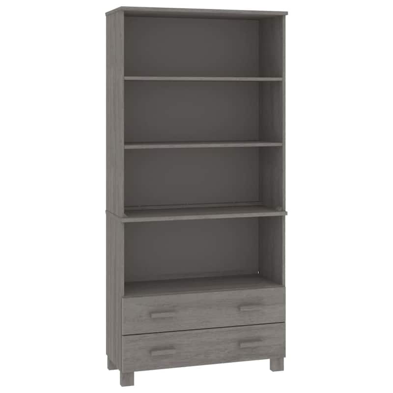 vidaXL Drawer Cabinet Bookshelf with Storage Shelves HAMAR Solid Wood Pine - 33.5" x 13.8" x 70.9"