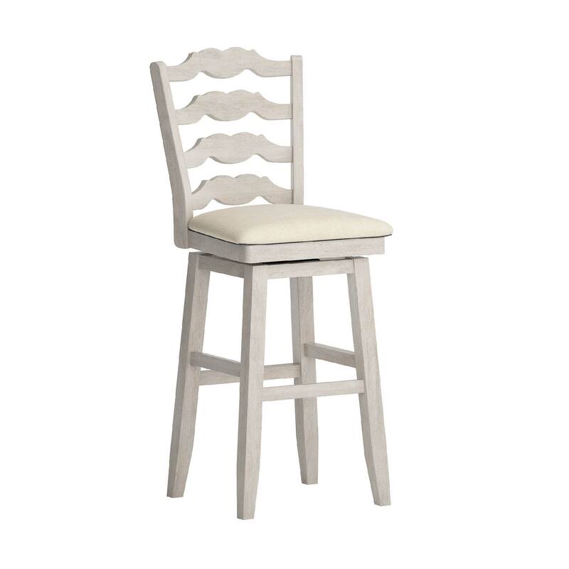 Eleanor French Ladder Back Swivel Stool by iNSPIRE Q Classic - Bar Height - Antique White