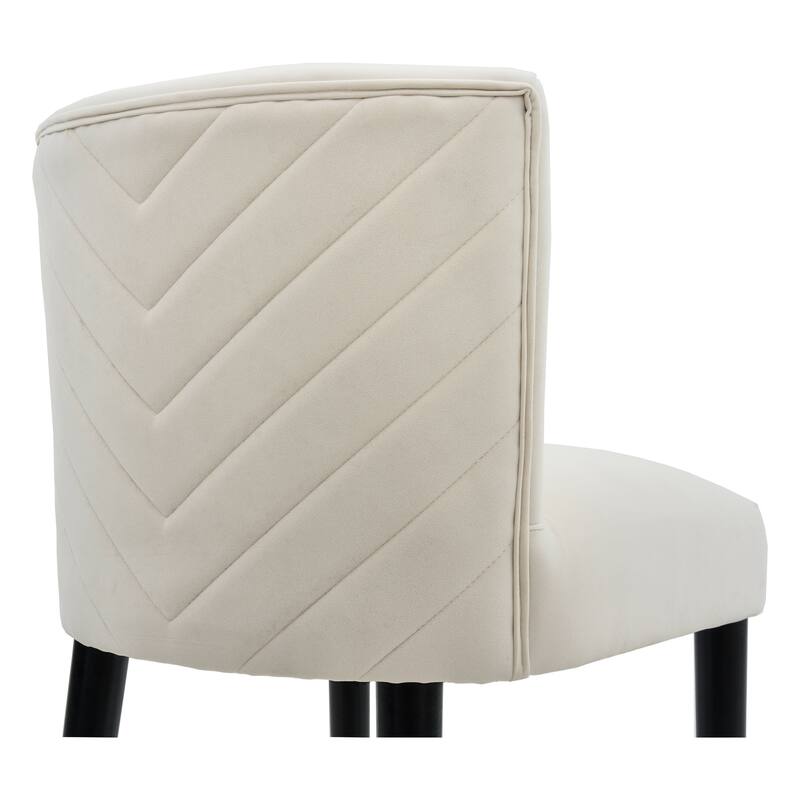 Roomfitters 27'' Upholstered Counter Stools, Set of 2 Modern Bar Chairs with Gold Circular Footrest and Light Fabric