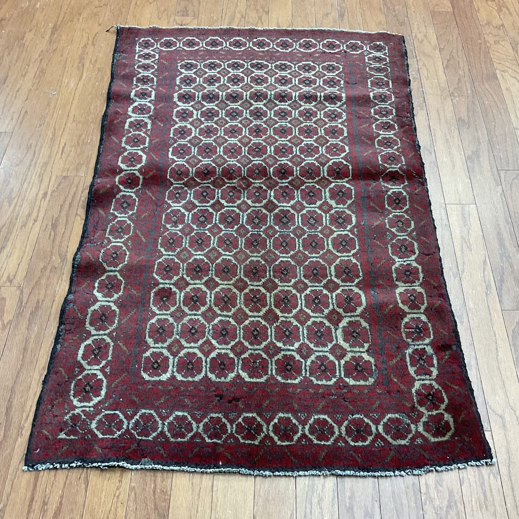 HERAT ORIENTAL Handmade One-of-a-Kind Tribal Balouchi Wool Rug - 2'9 x 4'7