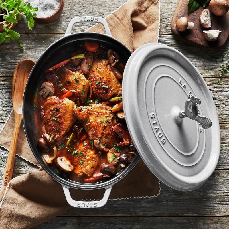 STAUB Cast Iron 5.75-qt Coq au Vin Cocotte