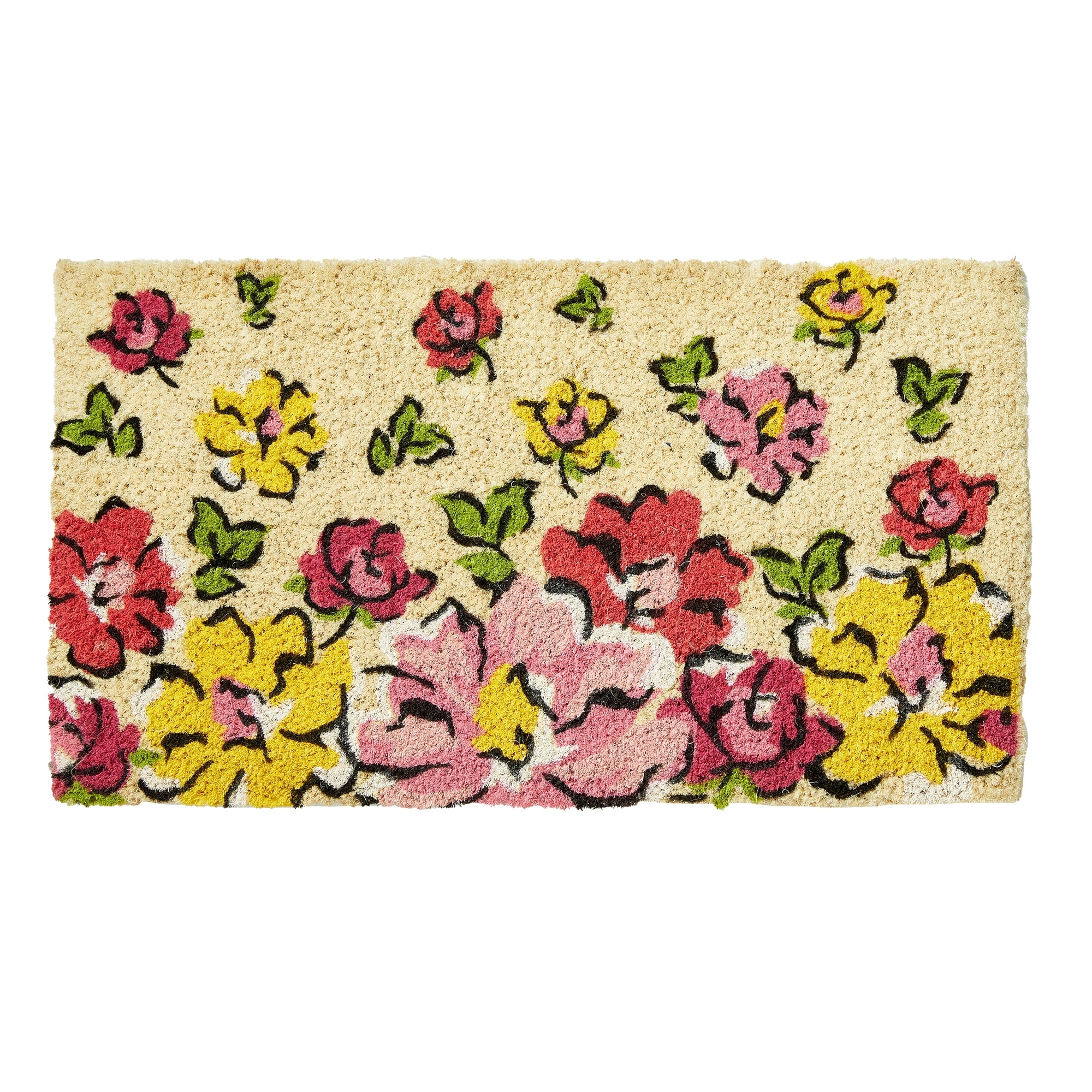 Flower Cascade Coir Mat Multi Coir Everyday,Summer