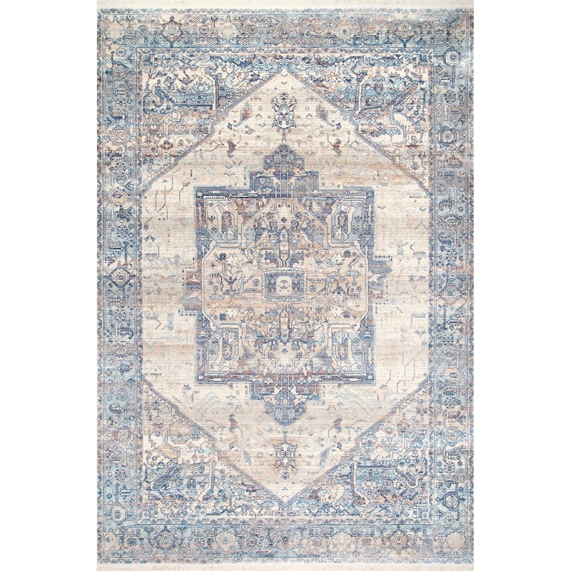 Nuloom Camila Faded Medallion Fringe Area Rug