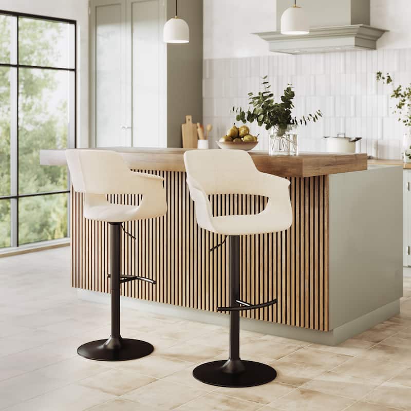 Lumisource Barstool with Swivel in Black and Charcoal, Set of 2 - 19"Lx23.5"Wx39-47.5"H