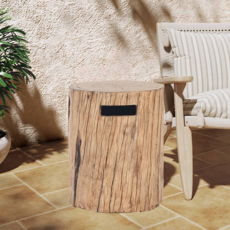 Christopher Knight Home - Weston Outdoor Fire Pit and Side Table Set with Rustic Wood Pattern and Sturdy MGO Build