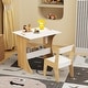 preview thumbnail 3 of 5, Kids Table Set with One Chair, Multifunctional Wooden Children Study Table