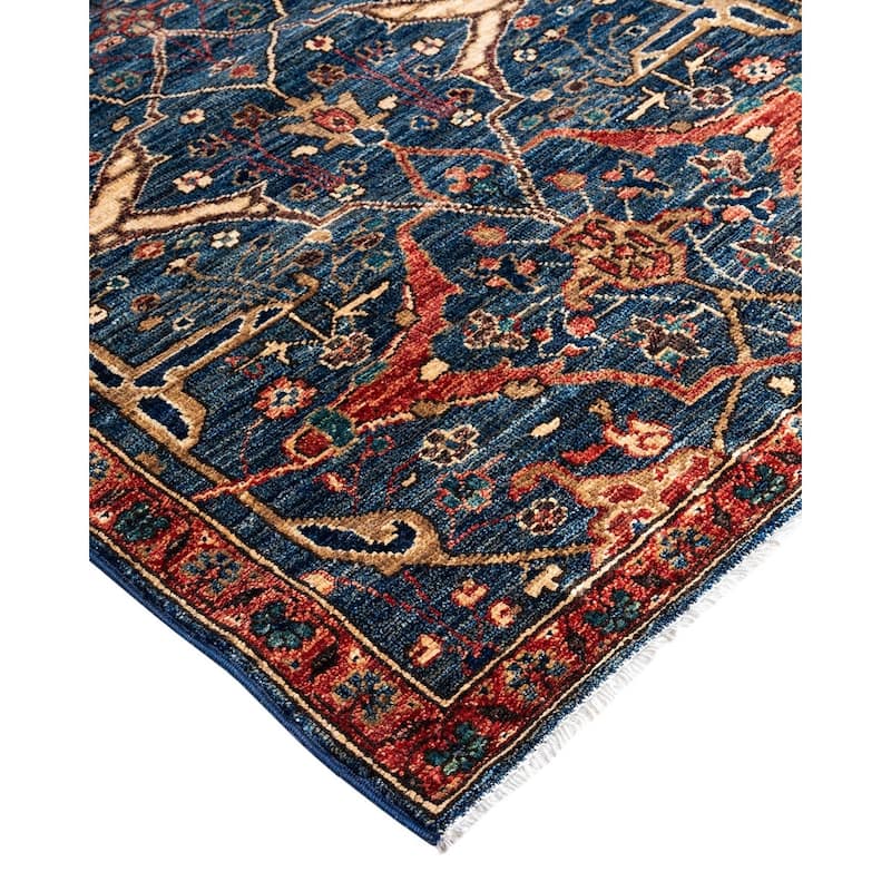 Serapi One-of-a-Kind Hand-Knotted Runner Rug - Blue, 2' 8" x 10' 4" - 2' 8" x 10' 4"