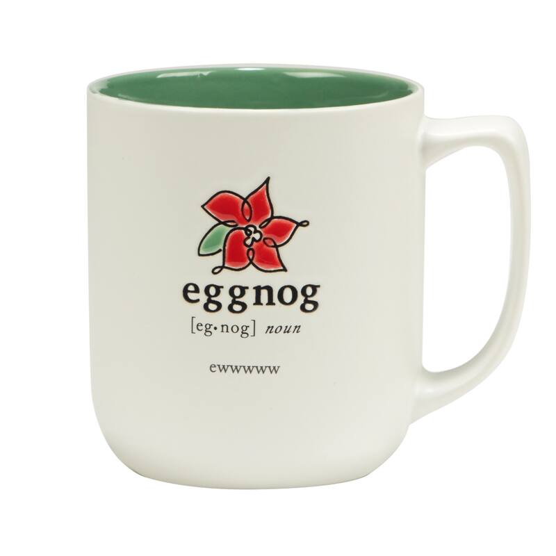 Certified International Christmas Fun Green Sayings 16 oz. Mugs, Set of 6 Assorted Designs