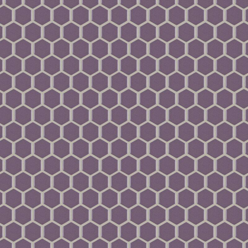 Merola Tile Metro 1" Hex Glossy Purple 10-1/4" x 11-7/8" Porcelain Floor and Wall Tile
