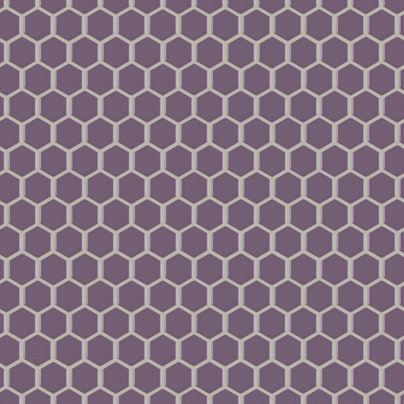 Merola Tile Metro 1" Hex Glossy Purple 10-1/4" x 11-7/8" Porcelain Mosaic Floor and Wall Tile
