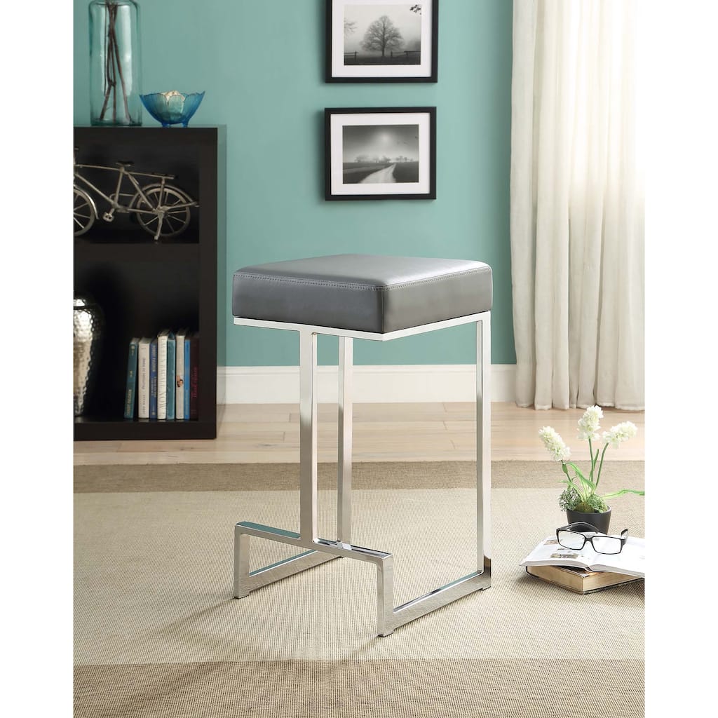 Farrier Chrome Leg Upholstered Counter Stool