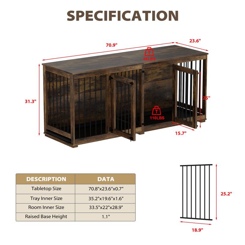 Multi-functional Pet Crate with Secure Locks - Versatile Color Console