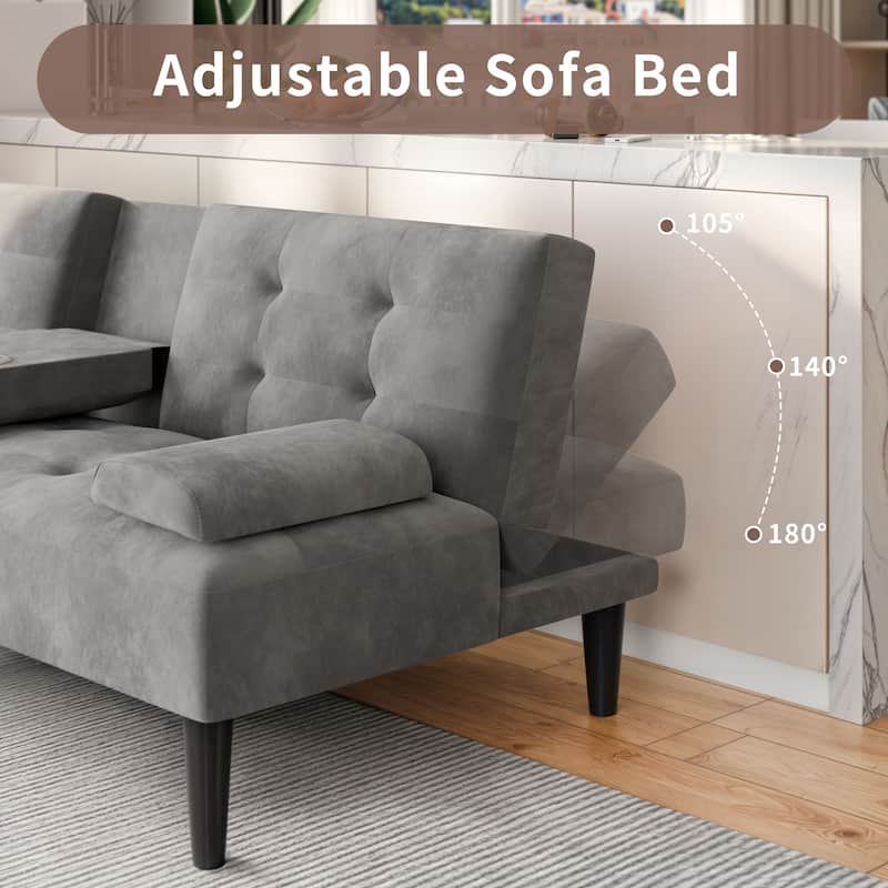 Futzca 64" Small Loveseat, 3 in 1 Cute Convertible Sofa Bed