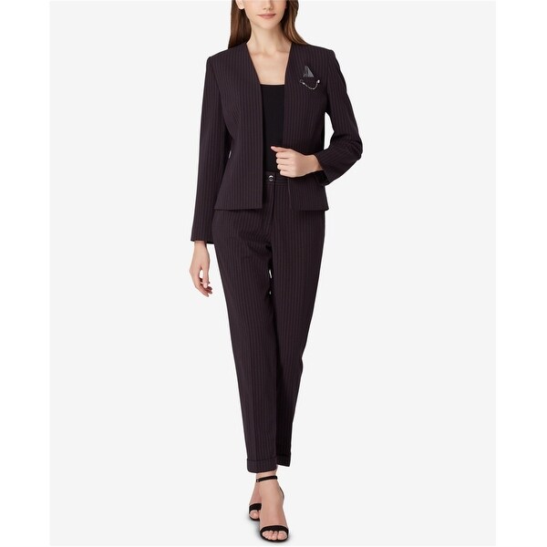 Tahari Womens Chain Detail Blazer Jacket, Black, 8. Opens flyout.