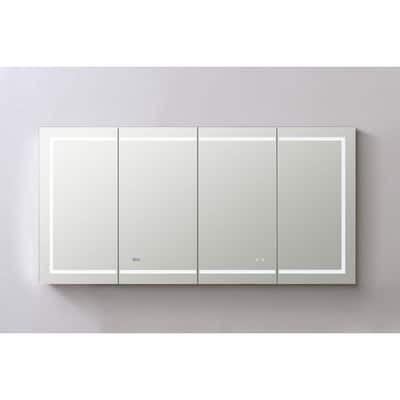 AQUADOM Signature Royale, 72"x36"x5", Bathroom Led Lighted Medicine Cabinet, Defogger, Integrated LED 3X Magnifying Mirror