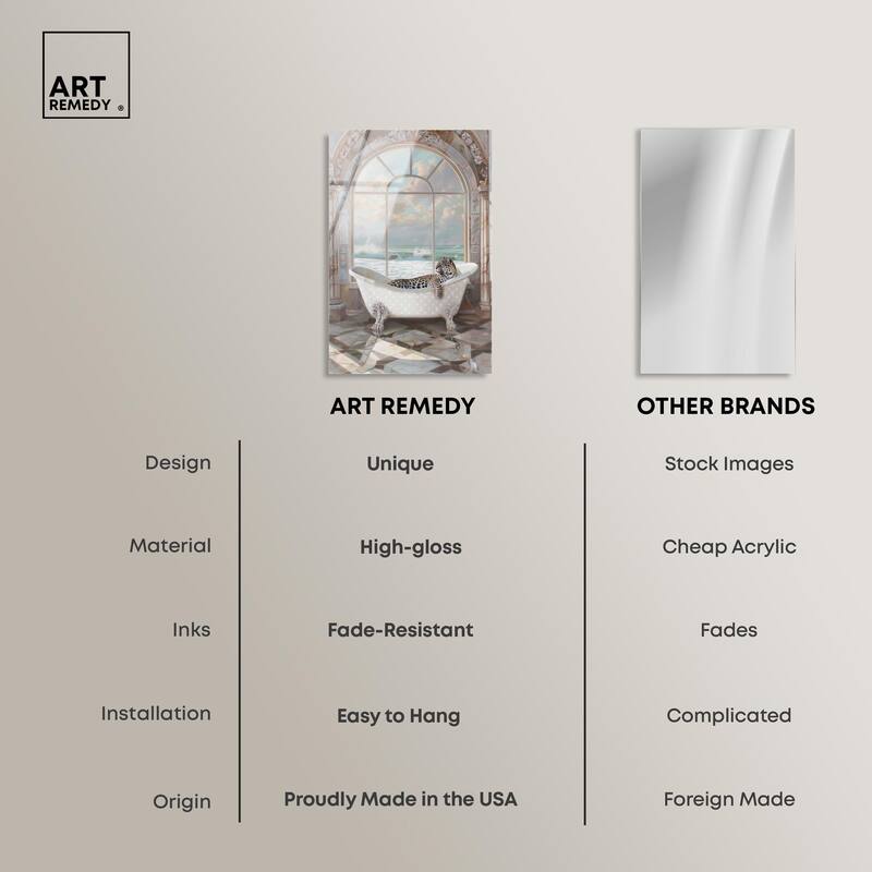 Jaguar Arch Bathroom Glam Acrylic by Art Remedy, Ready to Hang